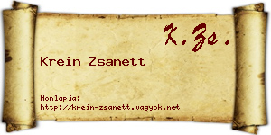 Krein Zsanett névjegykártya